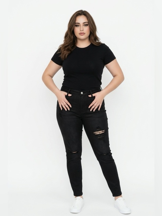 Giselle V Denim - Giselle V NWT SZ 11 black high rise skinny 5 pocket jeans Waist 28-30 inseam 29”